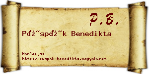 Püspök Benedikta névjegykártya